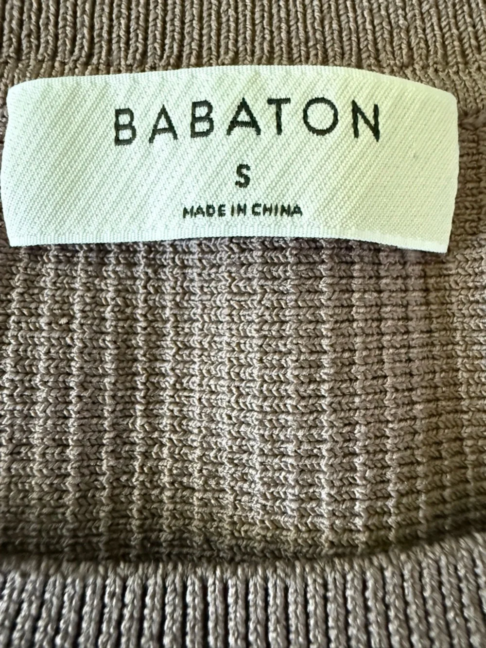 Babaton Ribbed Sculpt Knit Crop Top in Taupe
